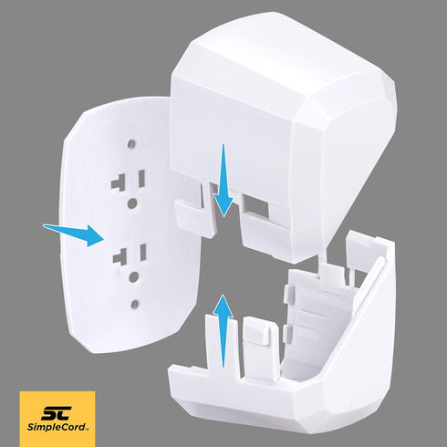 Outlet Cord Cover- Sliding Door Electrical Socket Protector- For Childproofing Safety & Prevents Unplugging- Deep Wall Receptacle Box by SimpleCor...