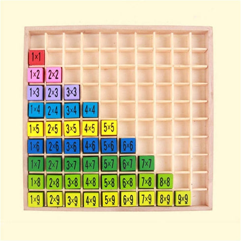 Wooden Toys Hundred Board Montessori Math 10x10 Times Table Tray with Answers Multiplication Board Educational Game for Kids (Multiplication Board...