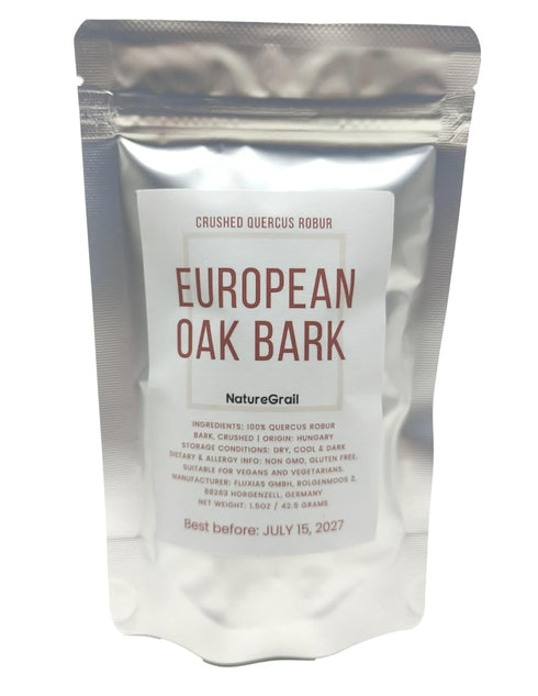 European Oak Bark, Made from 100% Quercus Robur Bark, Cut & Dried - Net weight: 1.5oz/42.5g...