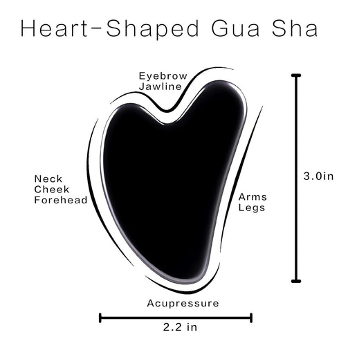 Gua Sha Facial Tools, Obsidian Guasha Tool for Face & Eye Gua Sha Stone for Puffiness Reducing & Jawline Sculpting Face Stone Gua Sha Tools for Sk...