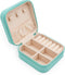 MODENGKONGJIAN Mini Jewelry Travel Case, PU Leather Travel Jewelry Organizer Box, Small Portable Portable Jewellery Storage Holder for Womens Ring...