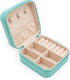 MODENGKONGJIAN Mini Jewelry Travel Case, PU Leather Travel Jewelry Organizer Box, Small Portable Portable Jewellery Storage Holder for Womens Ring...