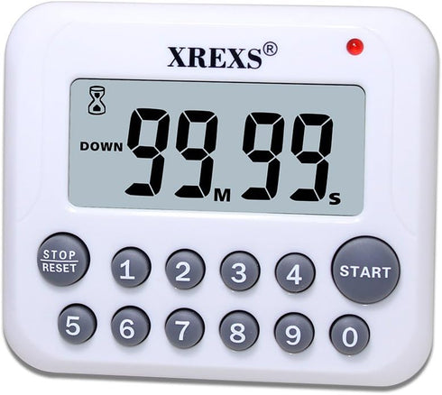 XREXS Digital Kitchen Timer Magnetic Countdown Up Cooking Timer Clock with Magnet Back and Clip, Loud Alarm, Large Display Minutes and Seconds Dir...