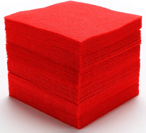 Bundooraking-60pcs soft felt sheets,Felt Fabric Sheets for Crafts 4"x4"(10 * 10cm/Red),Thicker than 1mm Nonwoven squares,Patchwork Sewing DIY Craf...