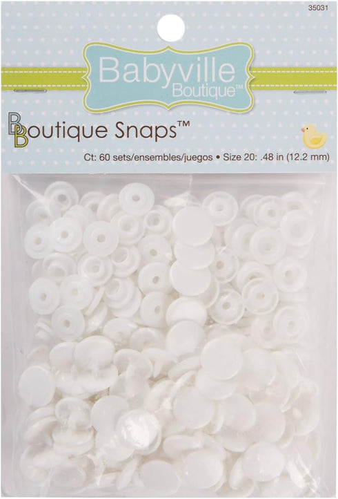 Dritz Babyville Boutique 35031 Snaps, Size 20, White (60-Sets)...
