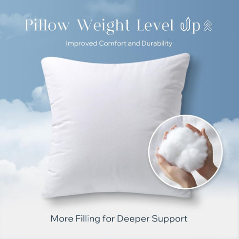 Phantoscope 18x18 Pillow Insert - Throw Pillow Insert with 100% Cotton Cover - 18 Inch Square Form Microfiber Pillow Sham Stuffer - Couch Cushion ...