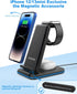 Foldable Wireless Charger for Multiple Devices 3 in 1 Wireless Charging Station for Travel, Compatible with iPhone 16 15 14 13 12 11/Pro/XR, Charg...