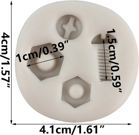 Hand Tools Silicone Molds Screw Nut Fondant Mold Construction Tools Candy Mold For Sugar Cake Decorating Cupcake Topper Chocolate Gum Paste Polyme...