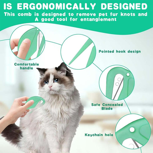 5 Pcs Knotting Comb For Cats,Safe Pet Knotting Comb, De Knotting Comb For Dog And Cat,Effective Knotting Comb Pet Grooming Tool,Cat Hair Knot Remo...