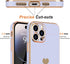 Teageo for iPhone 14 Pro Case for Women Girl Cute Love Heart Luxury Plating Soft Bling Back Cover Raised Full Camera Protection Bumper Silicone Sh...