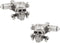 Gothic Skull and Crossbone Cufflinks - Unique 3D Skeleton Cuff-links for Men, Cool Shirt Studs Button Gift for Wedding Grooms Groomsmen - Silver P...