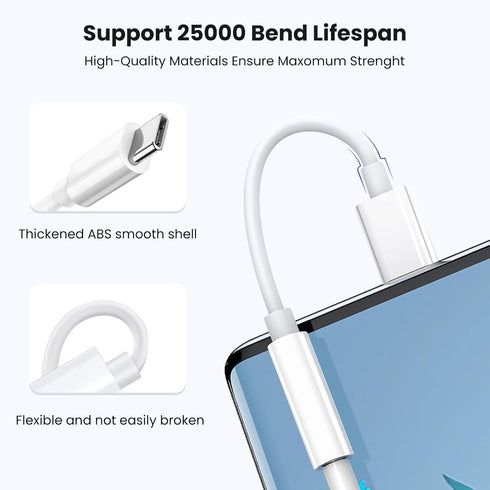 2pack Type C to 3.5mm Female Headphone Jack Adapter, USB C to Aux Audio Dongle Cable Earphone Jack Converter Compatible with iPhone 15,Samsung Gal...