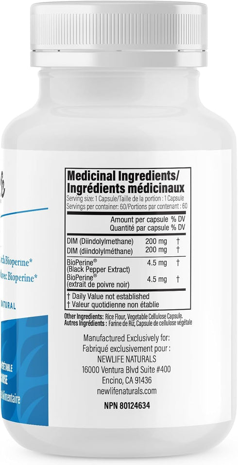 NewLife Naturals DIM Supplement 300mg for Women & Men - Hormonal Acne, Estrogen Balance Pills, Post Menopause Relief | Healthy Estrogen Level | Ho...