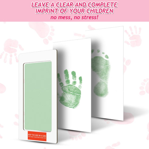 Outus 3 x 5 Inch Newborn Handprint and Footprint Paw Print Kit 4 Clean Touch Ink Pads 10 Imprint Cards Pet Inkless Hand and Feet Stamp for Dogs(Gr...