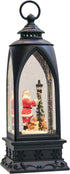 Eldnacele 12” Christmas Snow Globe Lantern Snowman with Music & Timer, USB Lined/Battery Operated Lighted Water Glittering Lantern for Christmas F...