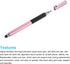 MECCANIXITY 2 in 1 Stylus Pens for Touch Screens Universal Capacitive Stylus Pen with 4 Fiber & 2 Disc Tip for Tablets Cell Phones Laptops, Pink...