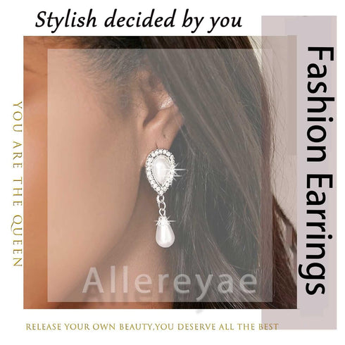 Boho Dangle Pearl Drop Earrings Long Tassel Pearl Earrings Vintage Pearl Studs Earrings Wedding Pearl Chain Earrings jewelry for Women and Girls...