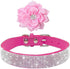 Cute Dog Collar with Bling Rhinestone, Fancy Crystal Diamond Glitter Pretty Jewel Soft Cat Collars for Small Medium Large Breed Dogs Girl Female P...