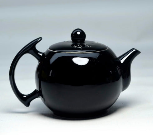 Porcelain Teapot, 10oz Small Tea Pot Xishi Chinese Gongfu Tea Set Ceramic Kettle Black (Teapot)...