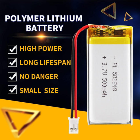 3.7V 500mAh 502248 Lipo battery Rechargeable Lithium Polymer ion Battery Pack with PH2.0mm JST Connector...