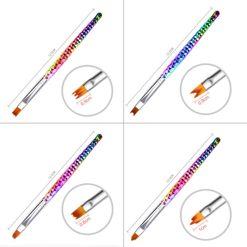 WOKOTO 8 Pcs Ombre Nail Brushes For Acrylic Nails Gradient Painting Brushes Set Uv Gel Flower Drawing Pen Nail Art Brushes For Acrylic Application...