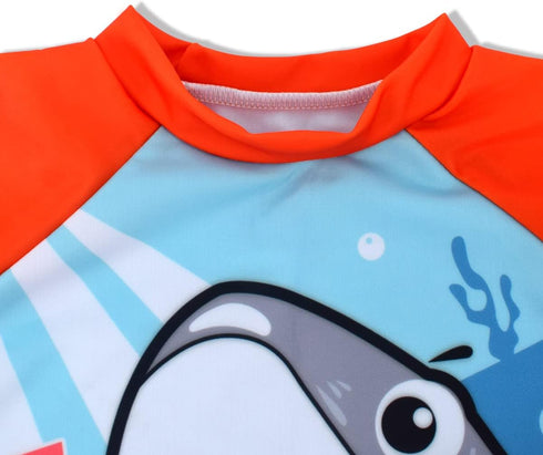 Boys Two Piece Rash Guard Swimsuits Kids Long Sleeve Sunsuit Swimwear Sets Rock Shark Pattern 5T...