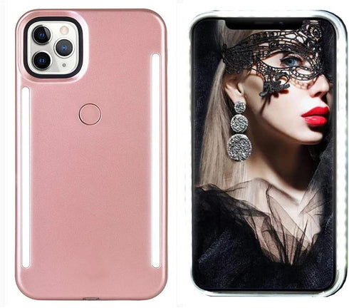 Front and Back Selfie Light up Case Compatible with iPhone 13 pro max,Rechargeable high Brightness Luminous LED Flash Lighting Selfie Light Best f...