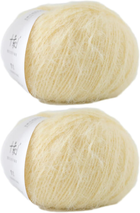 Snowbaby Wool Acrylic Blend Long Pile Yarn,(Worsted) Warm and Luxurious Fuzzy Yarn for Knitting and Crocheting DIY Hats Scarves Sweaters, 2 * 3.52...