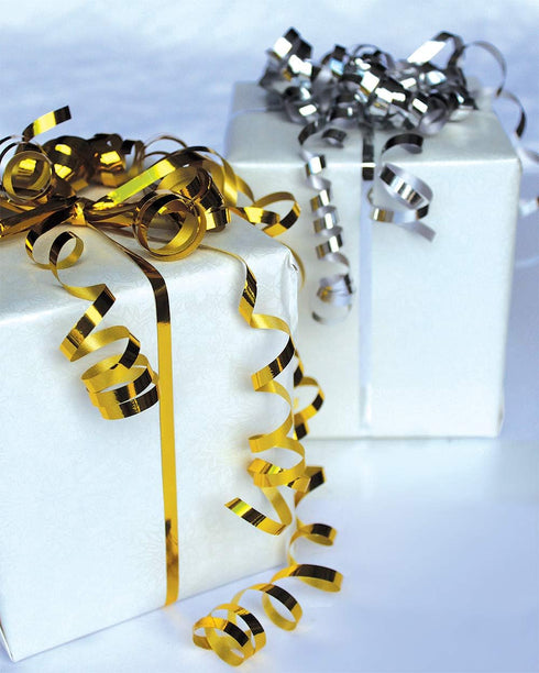 Gift Ribbon Curling Metallic Gold Silver Set Shiny for Wedding Gift Wrap, Birthday/New Year Party Decoration, Gift Wrap 500 Yards Discounted...