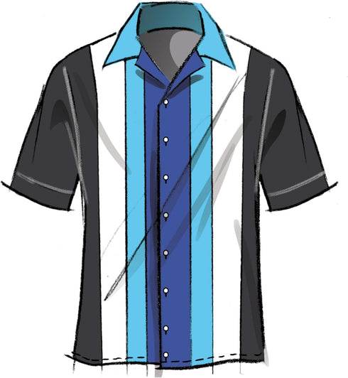 McCall's Men's Fitted Bowling Shirt Sewing Pattern Packet, Design Code M8459, Sizes 44-46-48-50-52, Multicolor...