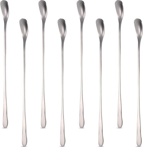 Patelai 8 Pieces Stainless Steel Coffee Stirrers Mixing Spoon Drink Cocktail Stir Sticks Stirring Tea Spoon Long Handle Bar Spoon, 7.87 Inch...