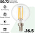 Dimmable G16.5 Bulbs 5.5W Equivalent to 60 Watt Filament Bulb for Home Room Spaces, E12 Edison LED Light Bulbs 500 Lumens Emit Warm White 3000K fo...