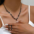 Unicra Black Rhinestone Necklace Earrings Set Bridal Wedding Jewelry Sets Crystal Choker Necklace Prom Costume Jewelry Set for Women and Brides...