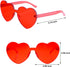 4 Pieces Heart Shaped Sunglasses for Women Men Christmas Valentine's Day Frameless Glasses...