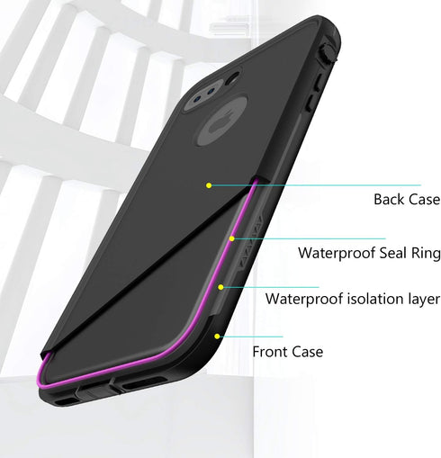 for iPhone 8 Plus & 7 Plus Waterproof Case - Underwater Snowproof Dirtproof Shockproof Cover Black/Gray...