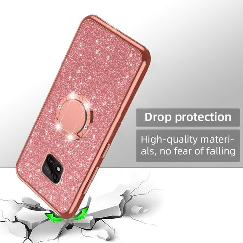 nancheng for Moto G Power 2021 Case, Glitter Luxury Sparkles Soft TPU Silicone Slim Cute for Women Girls with Kickstand, Bling Diamond Ring Stand ...