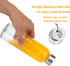 Glass Juice Bottles with Lids for Juicing 24 oz, Reusable Clear Glass Water Bottles with Stainless Steel Airtight Cap for Refrigerator, 100% Leak ...