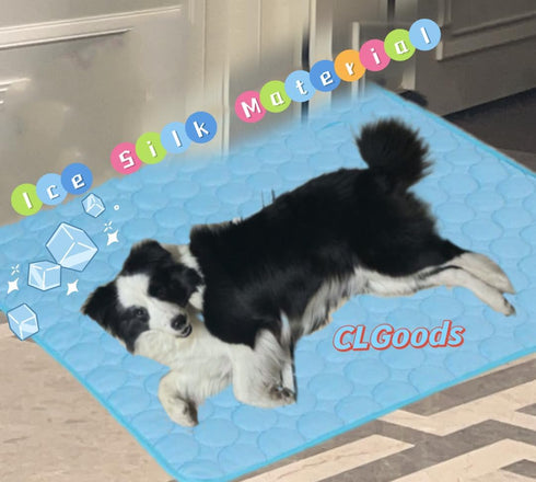 Pet Cooling Mat - Summer Cool Dog Mat, Breathable Ice Silk Cat Mat, Pet Supplies, Dog Cooling Pad (L-27x19 Inch)...