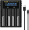 18650 Battery Charger, Snado Universal Smart Charger LCD Display for 3.7v Lithium ion Rechargeable Batteries 18650 21700 18490 17500 16340 14500 R...