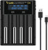 18650 Battery Charger, Snado Universal Smart Charger LCD Display for 3.7v Lithium ion Rechargeable Batteries 18650 21700 18490 17500 16340 14500 R...