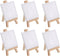 PATIKIL 3" x 3" Canvas Easel Set, 6 Set Mini Stretched Display Canvases Panel Board with Portable Tripod Wooden Holder Stand for Drawing Painting ...