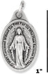 Bulk Pack of 5 - Miraculous Medal Pendant for Necklace -1" Oval Silver Oxidized Miraculous Medals Pendant for Necklace, Medals for Jewelry Catholi...
