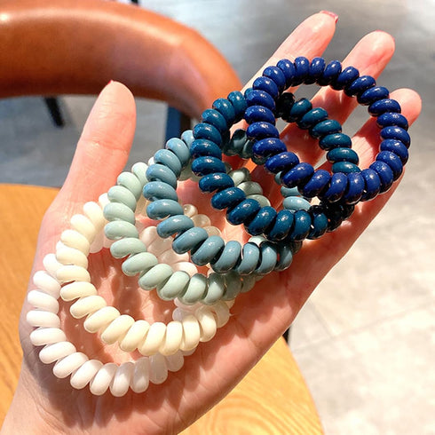 Spiral Hair Ties 20 Pieces Traceless No Crease Coil Hair Ties No Damage Phone Cord Hair Ties Elastics Hair Coils Plastic Hair Bands Spiral Bracele...