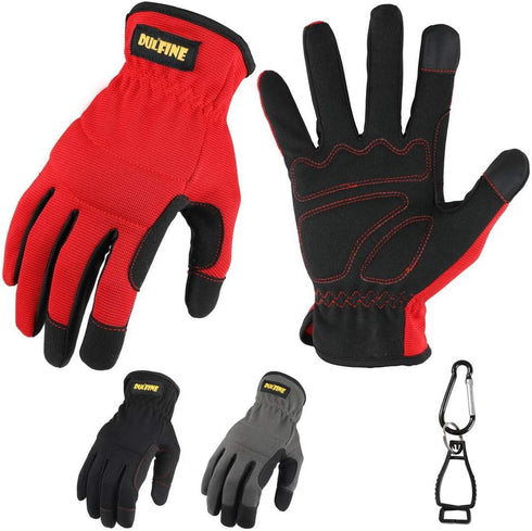 DULFINE High Performance Work Gloves For Men(3 Pairs Pack), High Dexterity Touch Screen For Multipurpose,Excellent Grip (Large)...