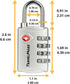 3 Pack TSA Luggage Locks with 4 Digit Combination – Heavy Duty Set Your Own Padlocks for Travel, Baggage, Suitcases & Backpacks - Silver...