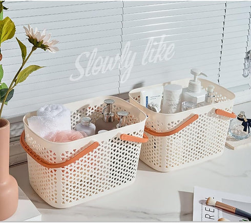 Hedume 2 Pack Portable Shower Caddy Basket, Plastic Organizer Storage Tote with Handle, Plastic Storage Caddy Basket for Bathroom, College, Dorm, ...