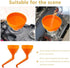 VICASKY 2pcs Angle Plastic Spill with Kerosene Oil Orange Motorcycle Fluids Neck Engine Long Extension Motorcycles Extension, Strainer Funnel Funn...