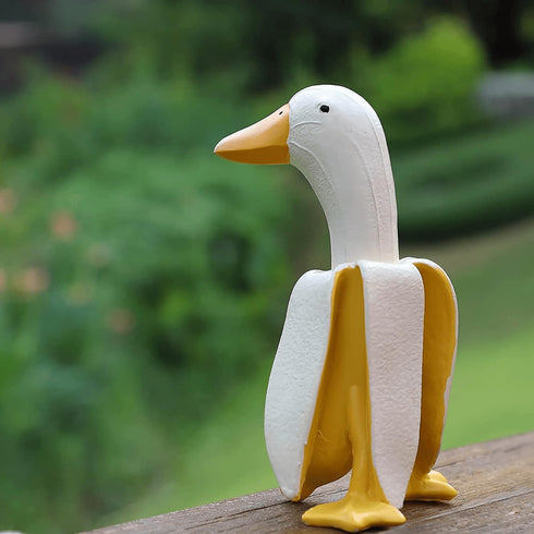 Banana Duck Statues Garden Gnome Funny Banana Outdoor Quirky Duck Ornaments Weird Decorations (3.6" D x 3.2" W x 5.5" H)...