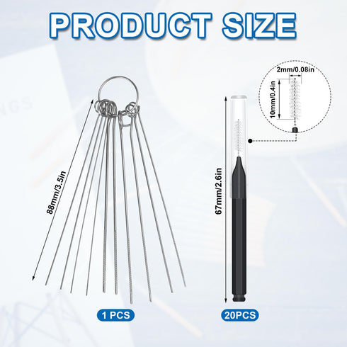 30pcs Shower Head Cleaner Tools, Shower Head Cleaning Brushes Multi-Size Shower Head Cleaner Picks Anti-Clogging Cleaning Brush for Bathroom Small...