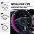 Bling Leather Steering Wheel Cover,15 Inch Soft Leather Car Wheel Cover with Colorful Crystal Diamond,Universal Non-Slip Auto Elastic Steering Whe...